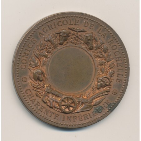 Médaille - Comice agricole de La Rochelle - J.Lagrange - bronze - 51mm - SUP