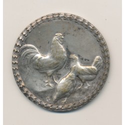 Médaille - Société d'aviculture de Cherbourg et du Cotentin - bronze argenté - 45mm - TTB+