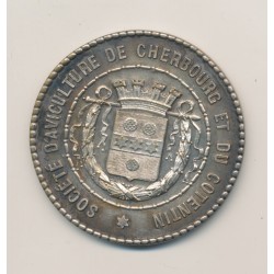 Médaille - Société d'aviculture de Cherbourg et du Cotentin - bronze argenté - 45mm - TTB+ 2