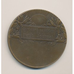Médaille - Concours de pêche - Petit journal - bronze - 50mm - Demey - TTB 2