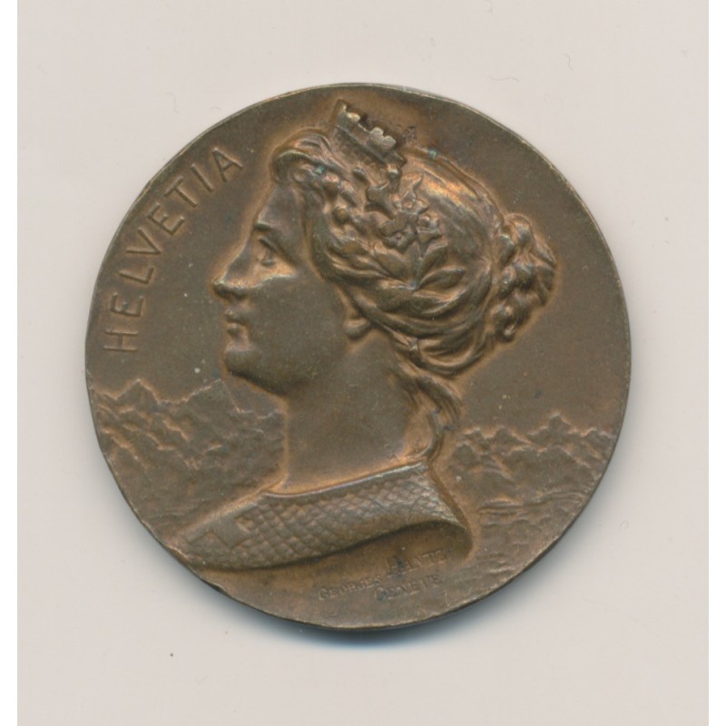 Médaille - Village Suisse - Paris 1900 - bronze - 37mm - TTB