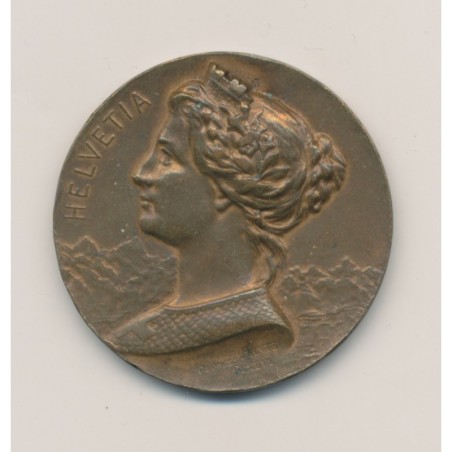 Médaille - Village Suisse - Paris 1900 - bronze - 37mm - TTB