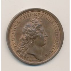 Médaille - Louis XIV - Fondation de la ville et du port de Rochefort - Refrappe 1966 sur la tranche - bronze - 41mm - SUP