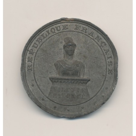 Médaille - La France a vaincue l'anarchie, le brigandage et les pétrolières - mai 1871 - étain - 30mm - TTB
