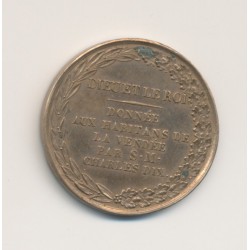Médaille - Charles X - Donnée aux habitants de la Vendée - 27mm - bronze - TTB 2