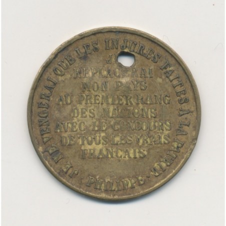 Médaille - Philippe Duc d'Orléans - 1899 - Module 10 centimes - laiton - troué - TB