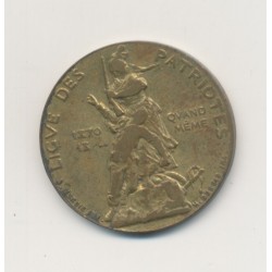 Médaille - Qui vive France - Souviens toi - LDP liguer des patriotes - laiton - 23mm - TTB