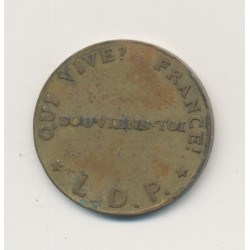 Médaille - Qui vive France - Souviens toi - LDP liguer des patriotes - laiton - 23mm - TTB 2
