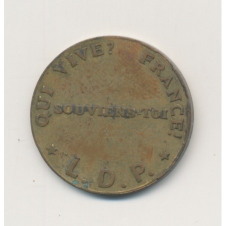 Médaille - Qui vive France - Souviens toi - LDP liguer des patriotes - laiton - 23mm - TTB