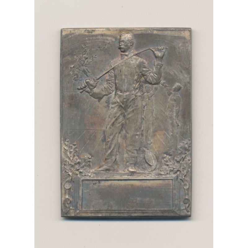 Plaquette - Escrime - bronze argenté - A.B - TTB
