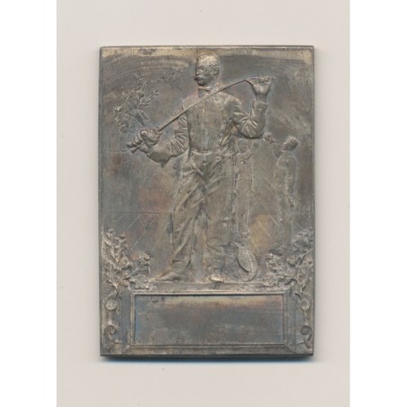 Plaquette - Escrime - bronze argenté - A.B - TTB