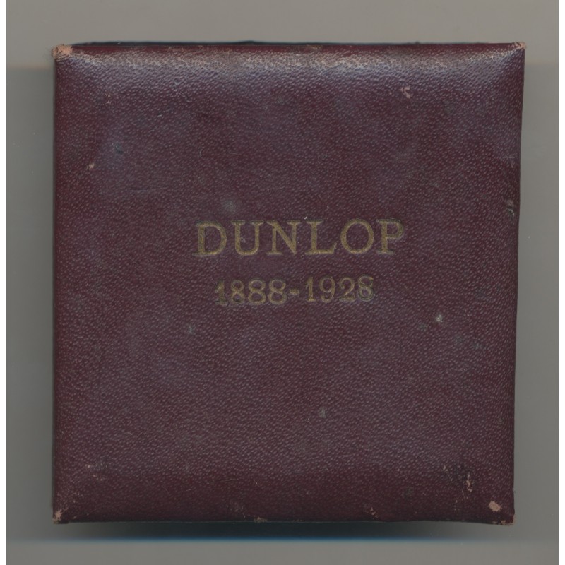 Plaquette - 40e anniversaire fondation Dunlop - 1888-1928 - avec boite d'origine - bronze - TTB+