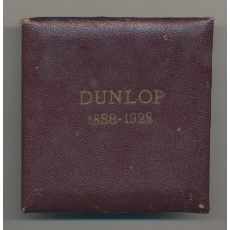 Plaquette - 40e anniversaire fondation Dunlop - 1888-1928 - avec boite d'origine - bronze - TTB+
