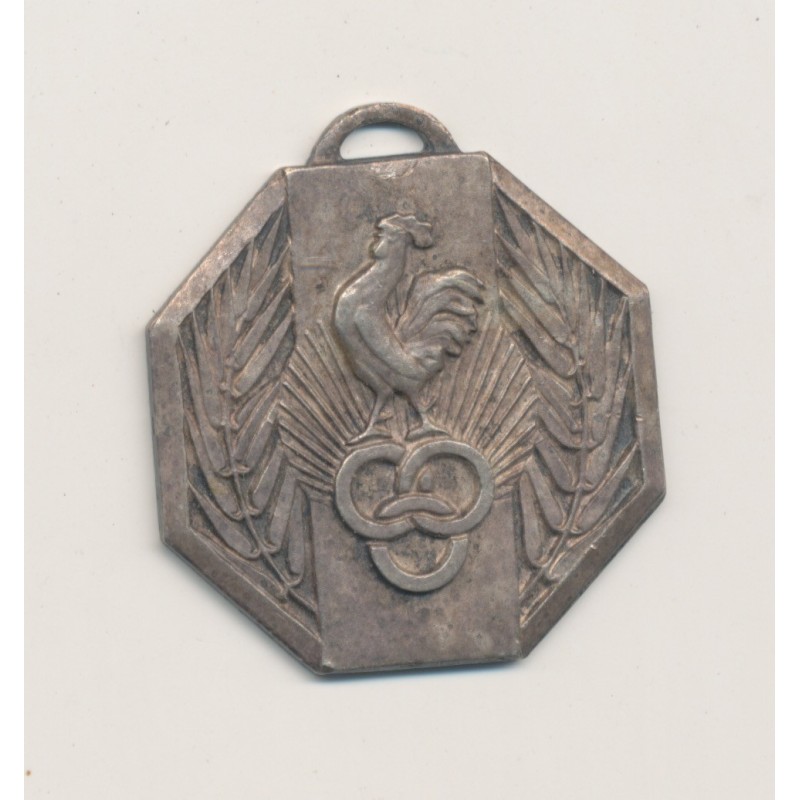 Médaille - Coq er anneaux Olympiques - 28mm - TTB