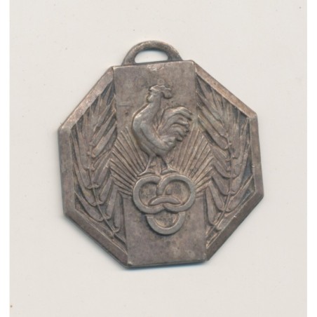 Médaille - Coq er anneaux Olympiques - 28mm - TTB