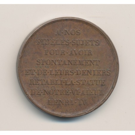 Médaille - Henri IV et Louis XVIII - bronze - 33mm - TTB+