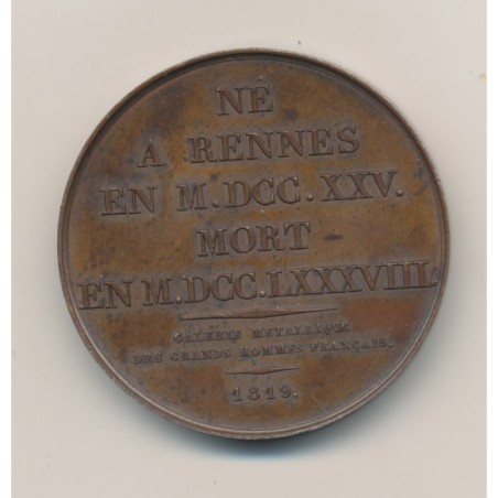 Médaille - Pierre Jean Baptiste gerbier - 1819 - bronze - 41mm - TTB+