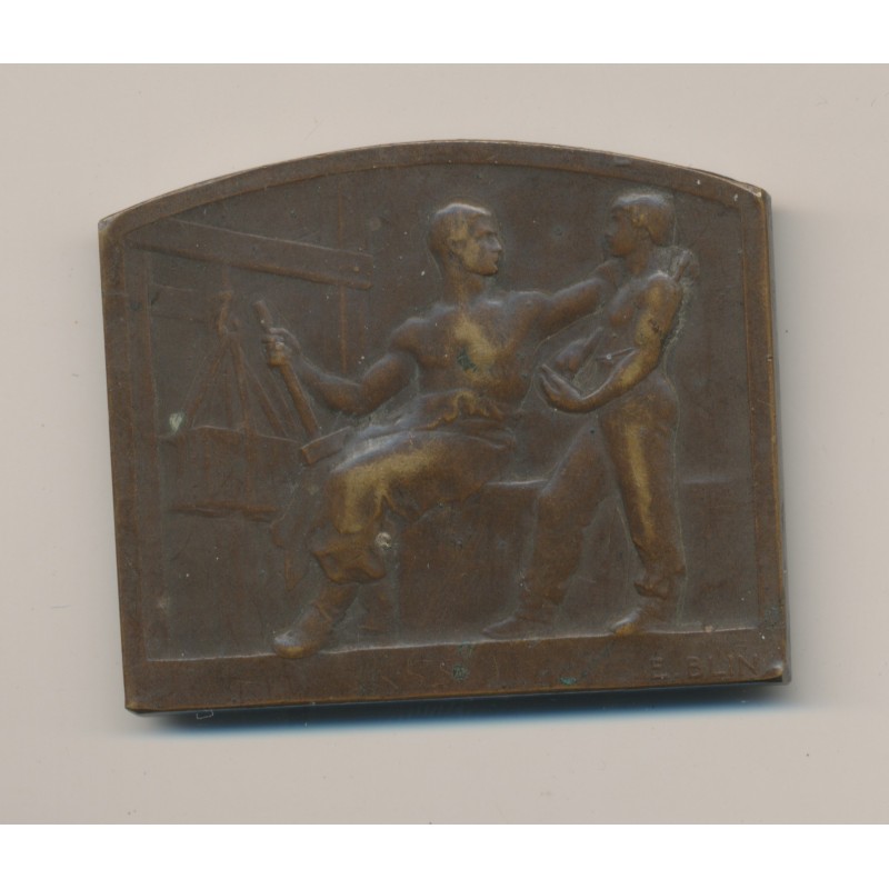 Plaquette - Thème Travail - bronze - par Blin - TTB