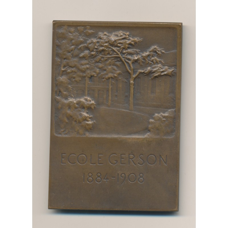 Plaquette - L'Abbé Dibildos - Fondateur École Gerson - 1884-1908 - bronze - F.Vernon - TTB+