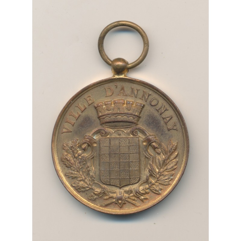 Médaille - Ville d'Annonay - Dept07 - Concours arts 1898 - bronze - 37mm - TTB+