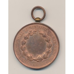 Médaille - Ville de montreuil - Société d'instruction civique - cuivre - 51mm - TTB 2