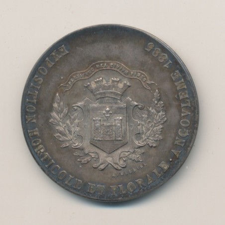 Médaille - Exposition horticole et florale - Angoulême 1885 - argent - 37mm - TTB