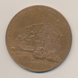 Médaille - Tricentenaire de la fondation de Rochefort - 1966 - par Corbin - bronze - 73mm - TTB+