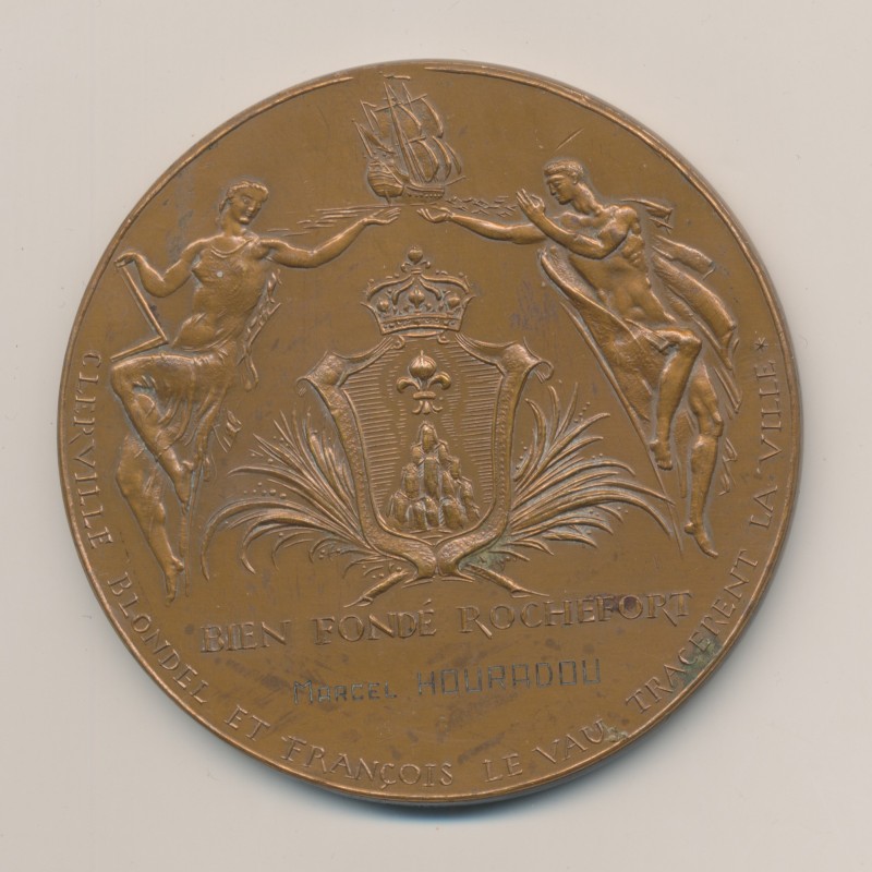 Médaille - Tricentenaire de la fondation de Rochefort - 1966 - par Corbin - bronze - 73mm - TTB+