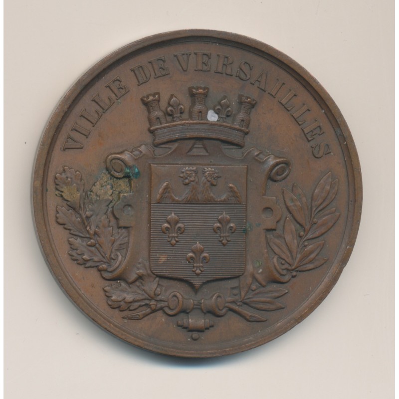 Médaille - Conservatoire de musique - Versailles - 1884 - cuivre - 51mm - TTB+