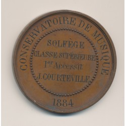 Médaille - Conservatoire de musique - Versailles - 1884 - cuivre - 51mm - TTB+ 2
