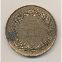 Médaille - Académie Française - Prix de vertu - 1935 - bronze - F.Gayrard - 52mm - TTB 2