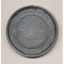 Médaille - Conservatoire musique Versailles - 1er prix de piano - 1885 - 51mm - TTB+ 2