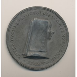 Médaille - Louis de Savoie - Comtesse d'Angoulême - étain - uniface - 65mm - TTB