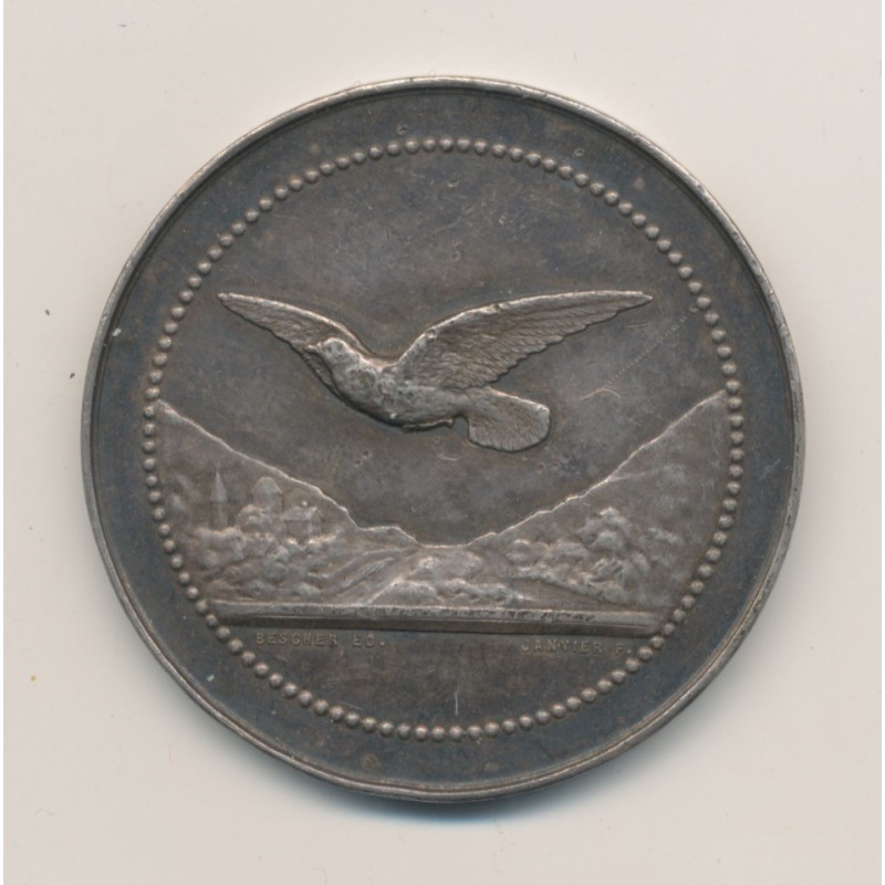 Médaille - La Mésange - 1903 - argent 30g - 40mm - Bescher et Janvier - TTB+