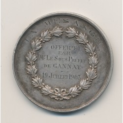 Médaille - La Mésange - 1903 - argent 30g - 40mm - Bescher et Janvier - TTB+ 2