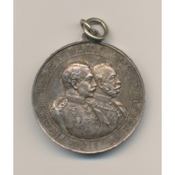 Médaille - 50e anniversaire infanterie - Wilhelm I et II - argent - 33mm - SUP