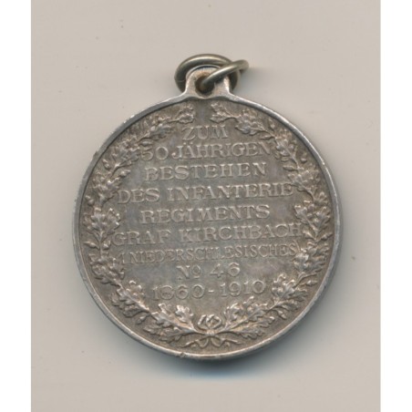 Médaille - 50e anniversaire infanterie - Wilhelm I et II - argent - 33mm - SUP