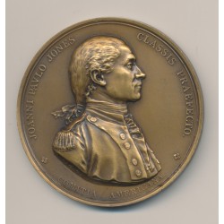 Médaille - John Paul Jones - Capture de la frégate Anglaise HMS Sérapis - 1779 - refrappe MDP - bronze - 56mm - SUP