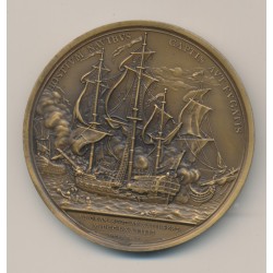Médaille - John Paul Jones - Capture de la frégate Anglaise HMS Sérapis - 1779 - refrappe MDP - bronze - 56mm - SUP 2