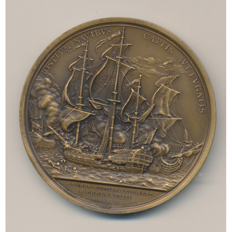 Médaille - John Paul Jones - Capture de la frégate Anglaise HMS Sérapis - 1779 - refrappe MDP - bronze - 56mm - SUP