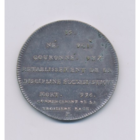 Médaille - Hugues Capet - Refrappe 20e - argent - 33mm - TTB+