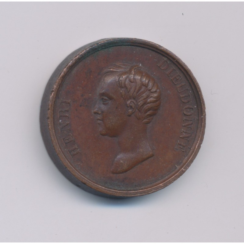 Médaille - Henri Dieudonné - dieu et le roi - cuivre - 23mm - TTB