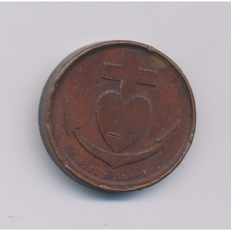 Médaille - Henri Dieudonné - dieu et le roi - cuivre - 23mm - TTB