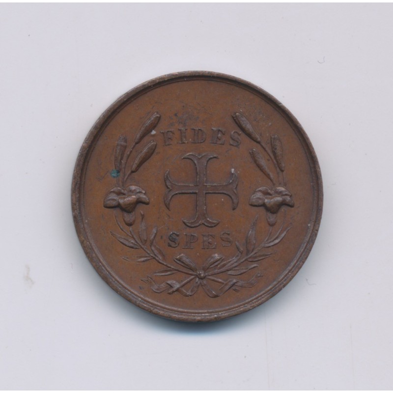 Médaille - Henri V et Marie thérèse de modène - 1846 - cuivre - 20mm - TTB+