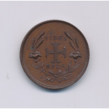 Médaille - Henri V et Marie thérèse de modène - 1846 - cuivre - 20mm - TTB+