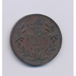 Médaille - Henri V - portrait à gauche - rides SPES - cuivre - 23mm - TB 2