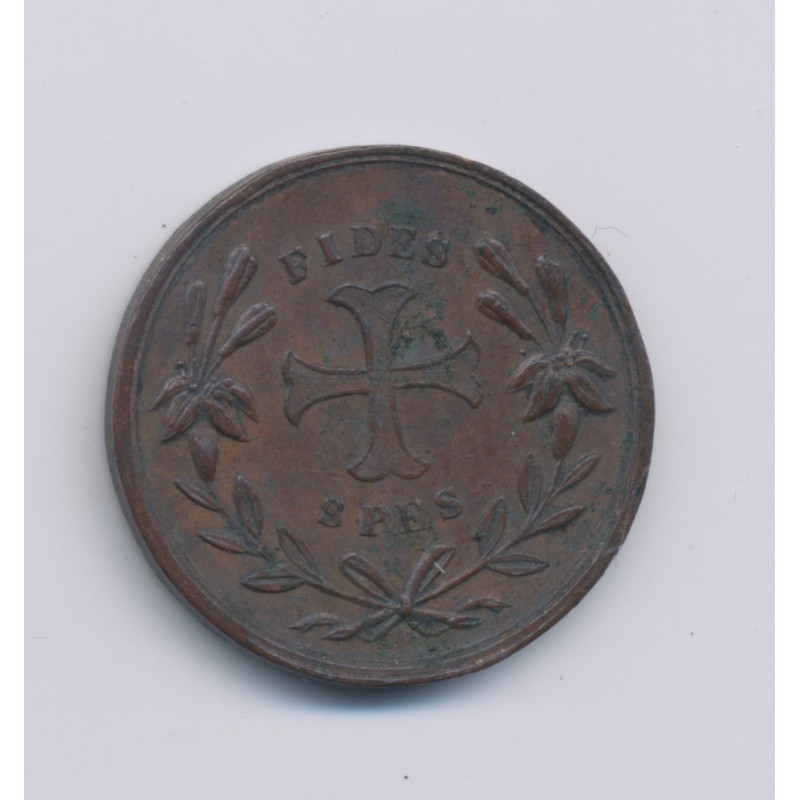Médaille - Henri V - portrait à gauche - rides SPES - cuivre - 23mm - TB