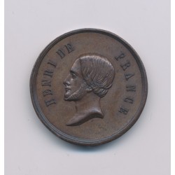 Médaille - Henri V - portrait à gauche - rides SPES - cuivre - 23mm - TTB+
