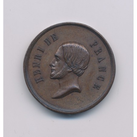 Médaille - Henri V - portrait à gauche - rides SPES - cuivre - 23mm - TTB+