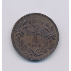 Médaille - Henri V - portrait à gauche - rides SPES - cuivre - 23mm - TTB+ 2